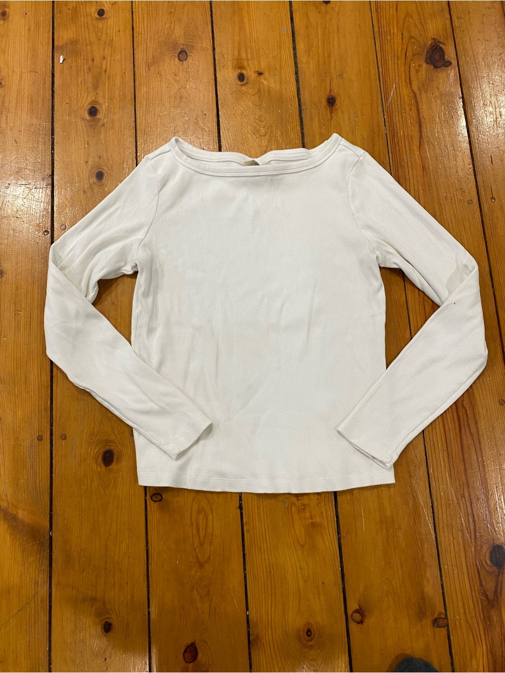 Universal Thread Cream Long Sleeve Ribbed Top size Large
